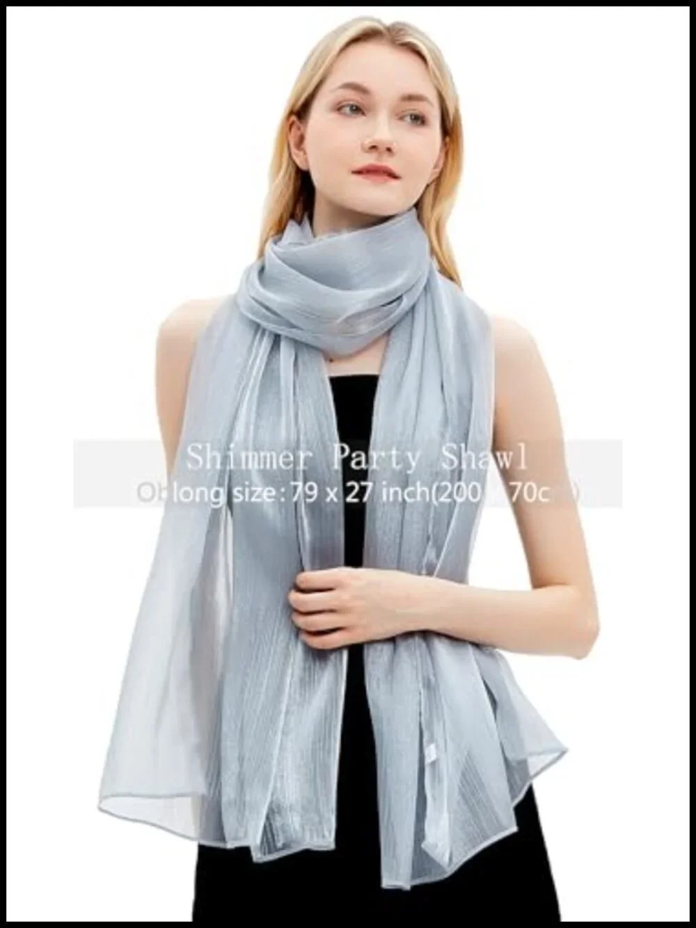 Women's Sheer Crepe Shawl Wrap Lightweight Elegant Evening Dress Scarf Stole